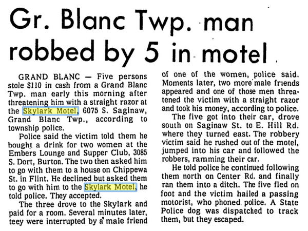 Skylark Motel - June 1973 Robbery